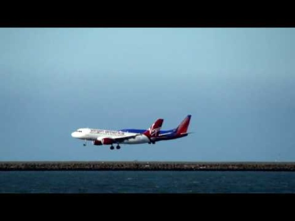 PARALLEL LANDING VIRGIN AMERICA & SOUTHWEST AIRLINES @ SFO