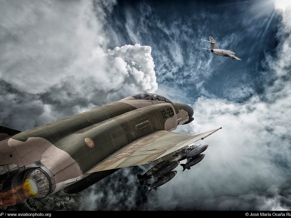 F-4 Phantom chasing a Mig-15