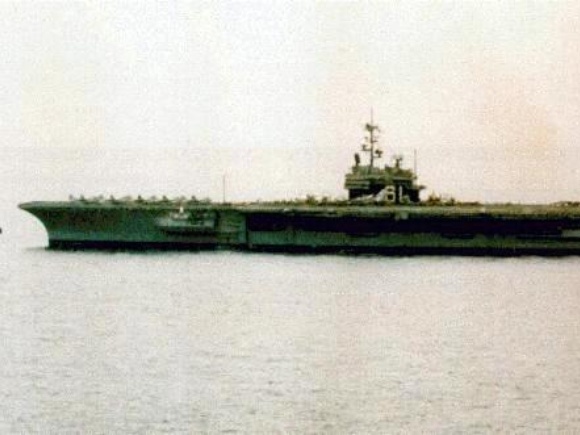 B 52 low pass near by USS Ranger